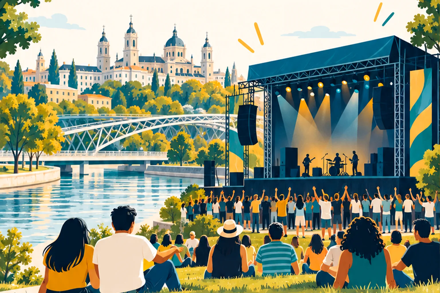 Evita acudir a Sol para conciertos trasladados a Madrid Río.