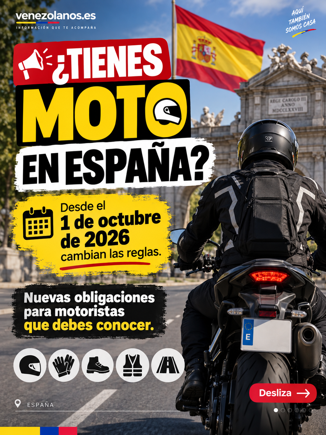 ¿Conduces moto en España? Ojo con los cambios que llegan en octubre de 2026